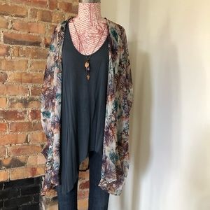 Feather Printed Kimono